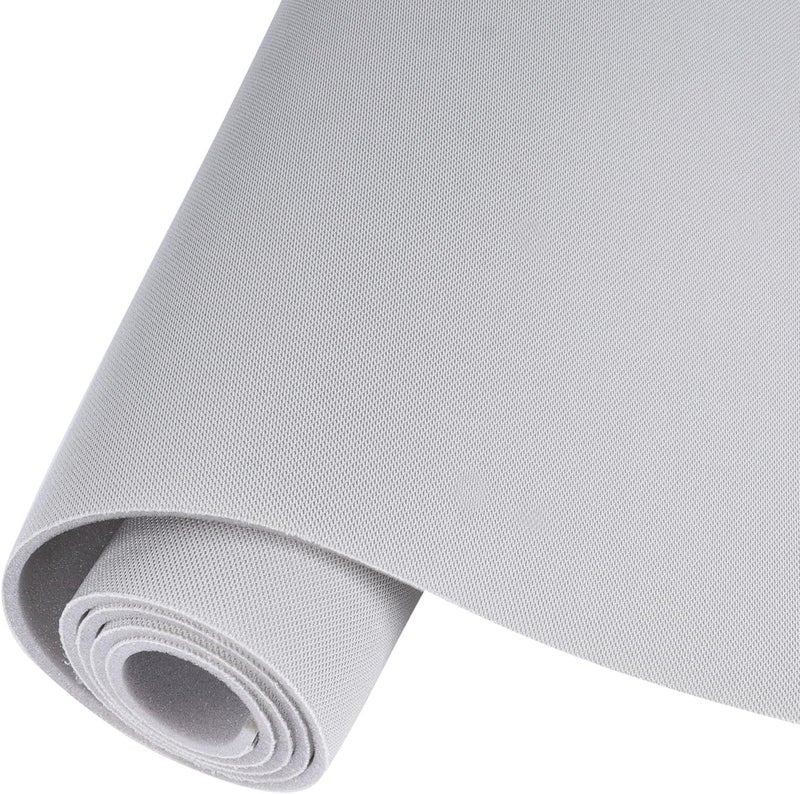 GoldWheel Auto Headliner Fabric Mesh Type 60inx55in with Foam Backing Interior Replacement Headliner Material, for All Vehicles RV Boat Home Roof Upholstery Fabric, Light Grey - Image 1